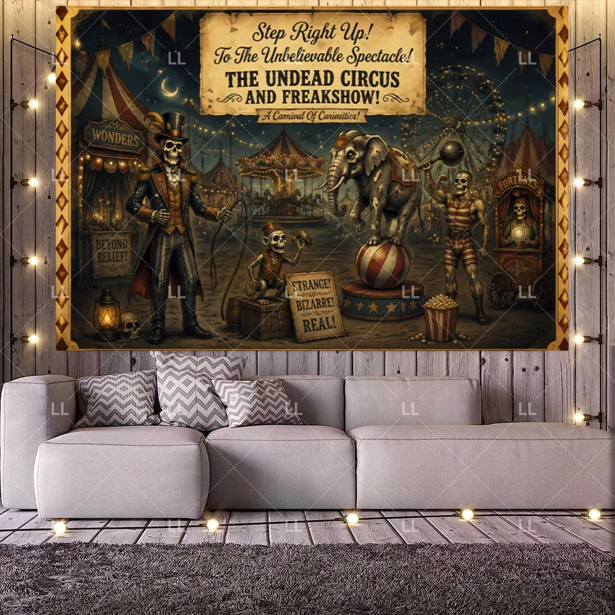 🤡 Scary Circus Halloween Clown Backdrop