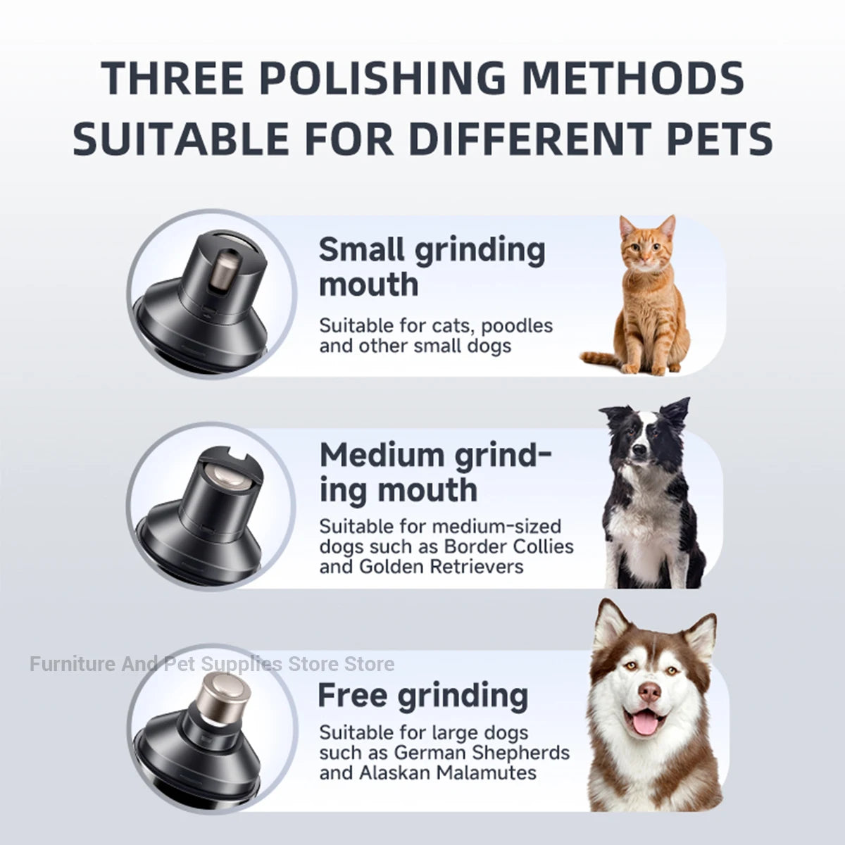 Electric Dog & Cat Nail Grinder. USB Rechargeable Pet Nail Trimmers Painless with Polisher Wheel for Small/Large Pets