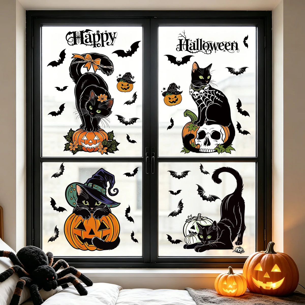 🕷️ Halloween Reusable Window Stickers Set