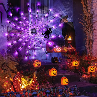 🕷️ Halloween Spider Web LED Net Lights