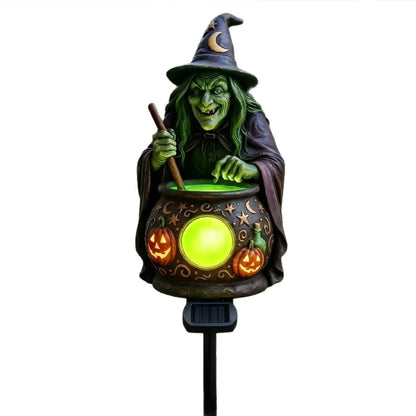 🎃 Halloween Solar Witch Cauldron Garden Light