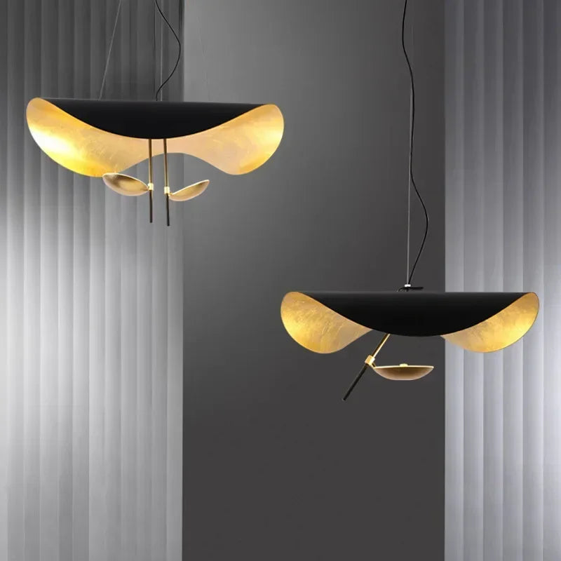 Modern Minimalist Flying Shuttle Hat LED Chandelier for Living Room & Bedroom Pendant Lamp. Art Home Decor Lighting Fixtures