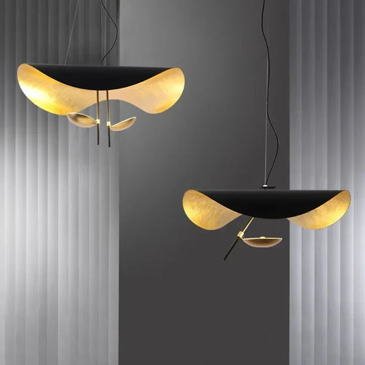 Modern Minimalist Flying Shuttle Hat LED Chandelier for Living Room & Bedroom Pendant Lamp. Art Home Decor Lighting Fixtures