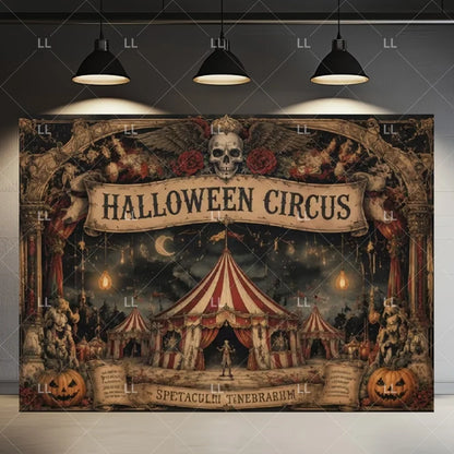 🤡 Scary Circus Halloween Clown Backdrop