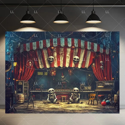 🤡 Scary Circus Halloween Clown Backdrop